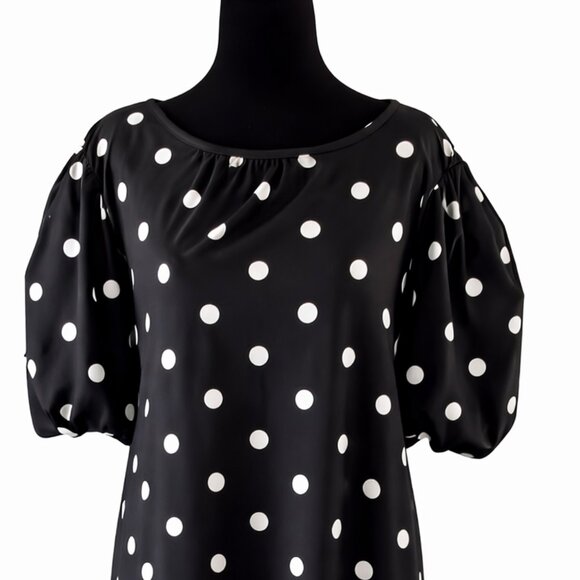 New York & Company Dresses & Skirts - New York & Company Black Polka Dot Dress – Size 16W – NWOT